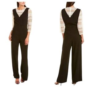 Cece Black & Cream Crochet Lace Jumpsuit